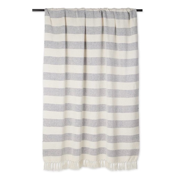 NWT • Striped Fringe Throw Blanket - Picture 2 of 6